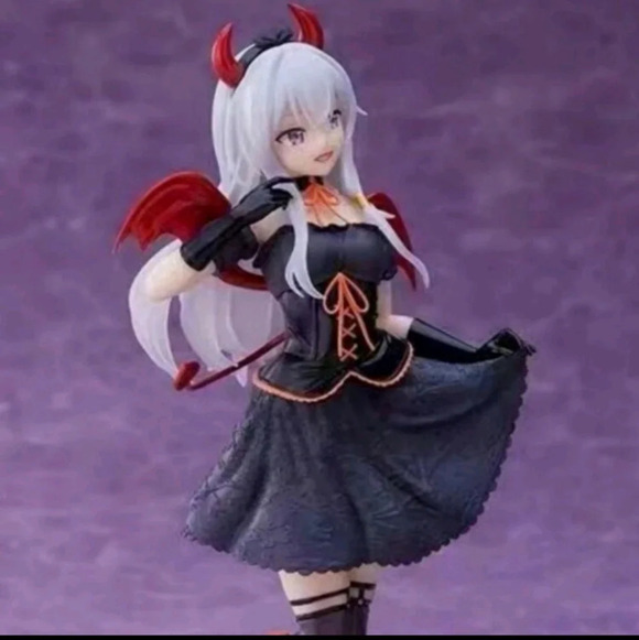 Demon kawaii tail dress anime manga black red cute girl figure long hair accesso - Picture 3 of 8